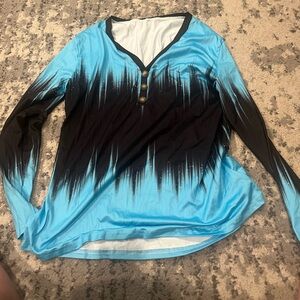 Stylish Blue and Black Women's Top